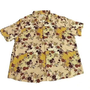 Earthbound Trading Co Floral Hawaiian Button Down Casual Shirt Men’s size XXL